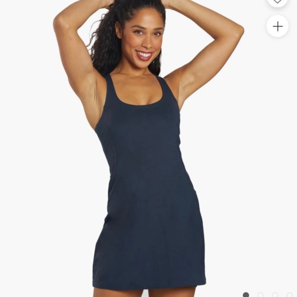 NWT Girlfriend Collective Midnight Paloma Racerback Tennis Dress with Shorts